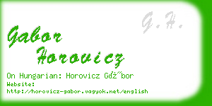 gabor horovicz business card